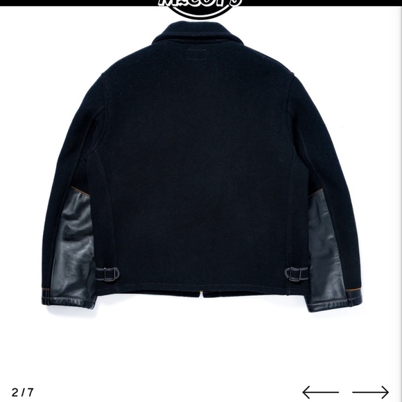 Men's Classic Black Jacket with Leather Accents - Picture 13 of 14